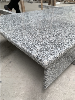 Chinese Grey Granite Stone Steps And Risers Polished Stairs Round Edge