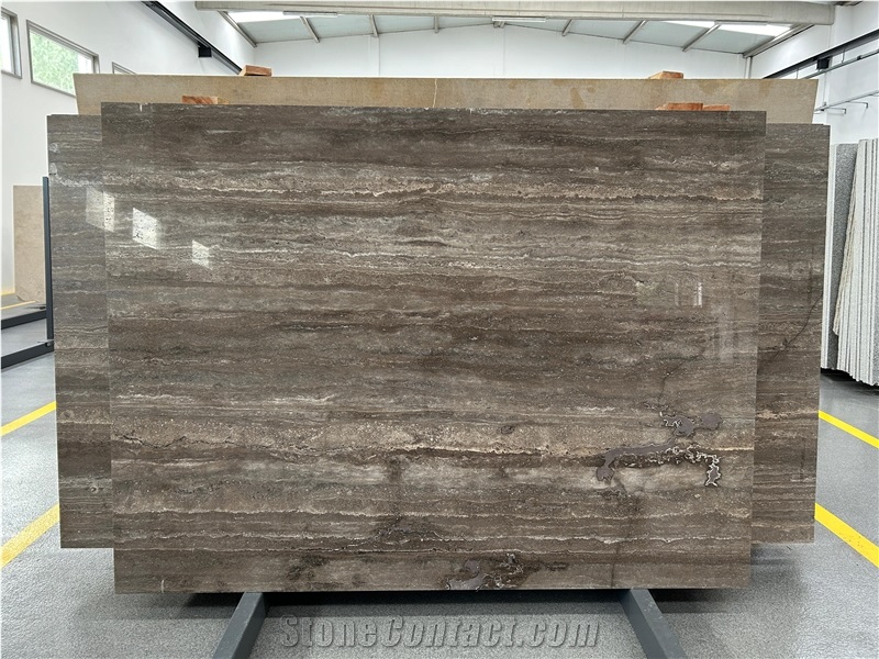 Dark Silver Travertine Slabs