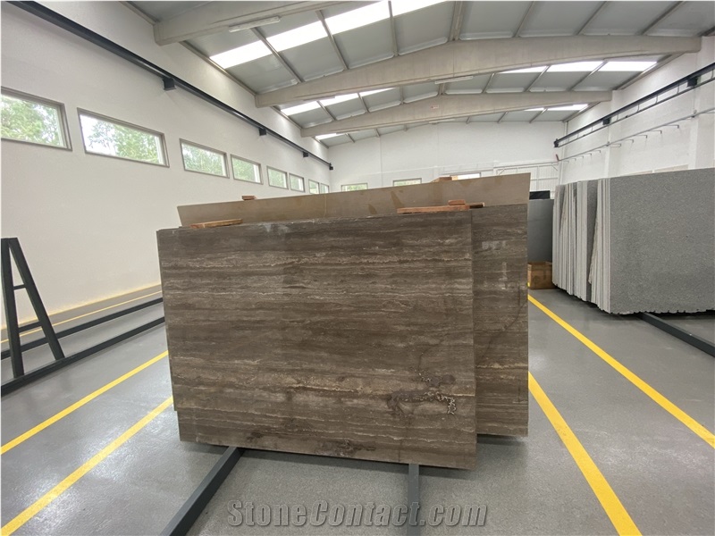 Dark Silver Travertine Slabs