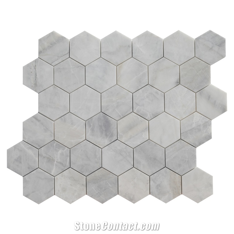 Grey Hexagon Marble Mosaic Tiles