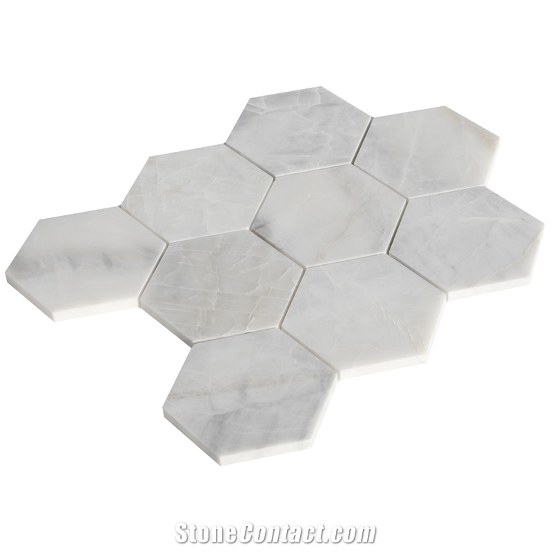 Grey Hexagon Marble Mosaic Tiles