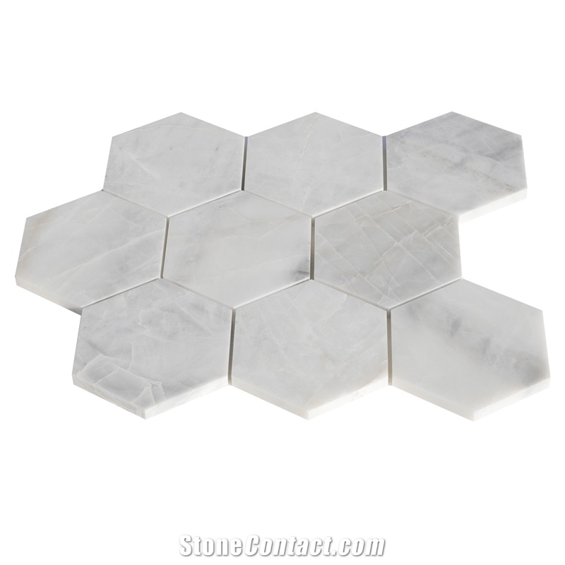 Grey Hexagon Marble Mosaic Tiles