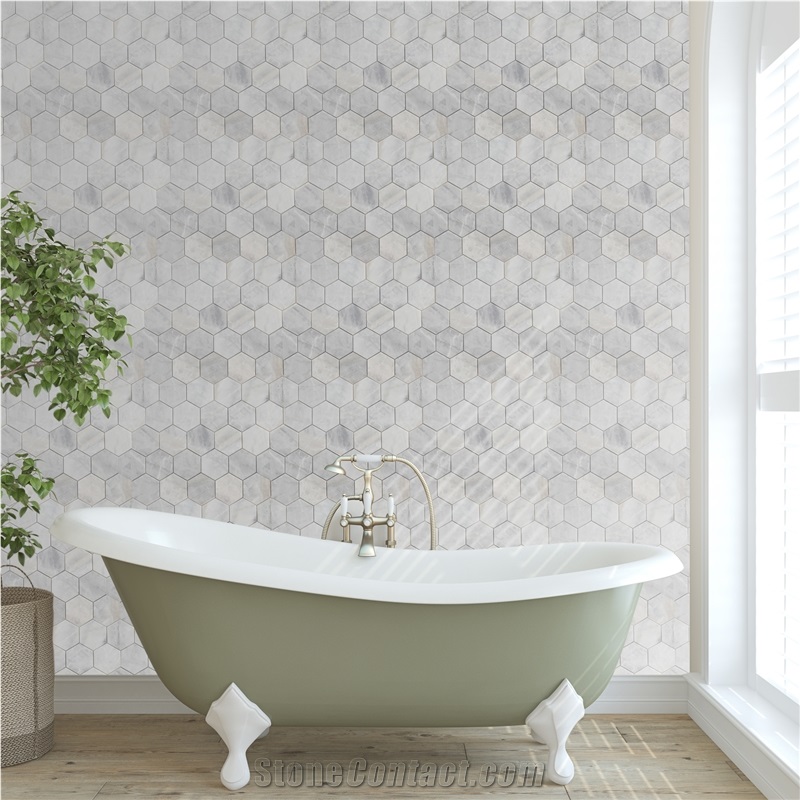 Grey Hexagon Marble Mosaic Tiles
