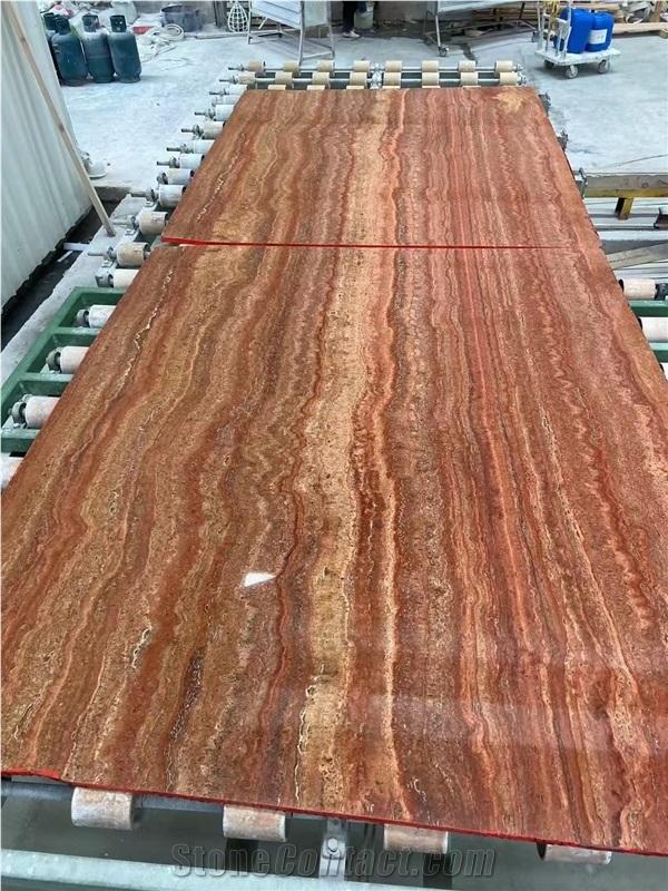 Iran Red  Travertine Slabs