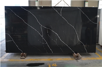 Black Calacatta Marquina Quartz Slabs Top Factory Marble