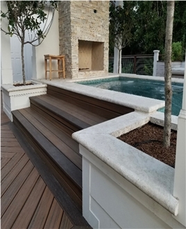 Classic White Coral Stone Pool Copings