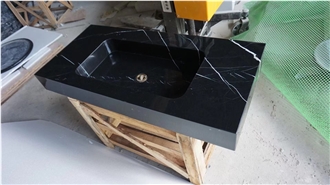 Hot Sale Natural Black Marble Rectangle Basins