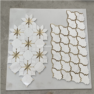 Classic Mosaic Pattern Design Natural Marble For Wall Decor