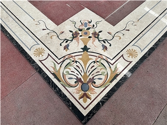 Marble Floor Waterjet Border Decos Frame Polished Tiles