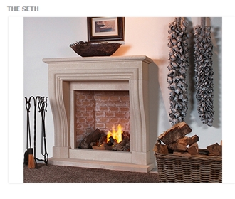 Moca Creme Limestone Fireplace Mantel