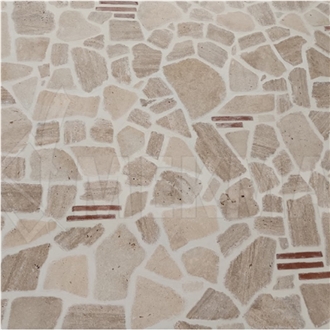 Beige Travertine Crazy Pool Terrace Pavers