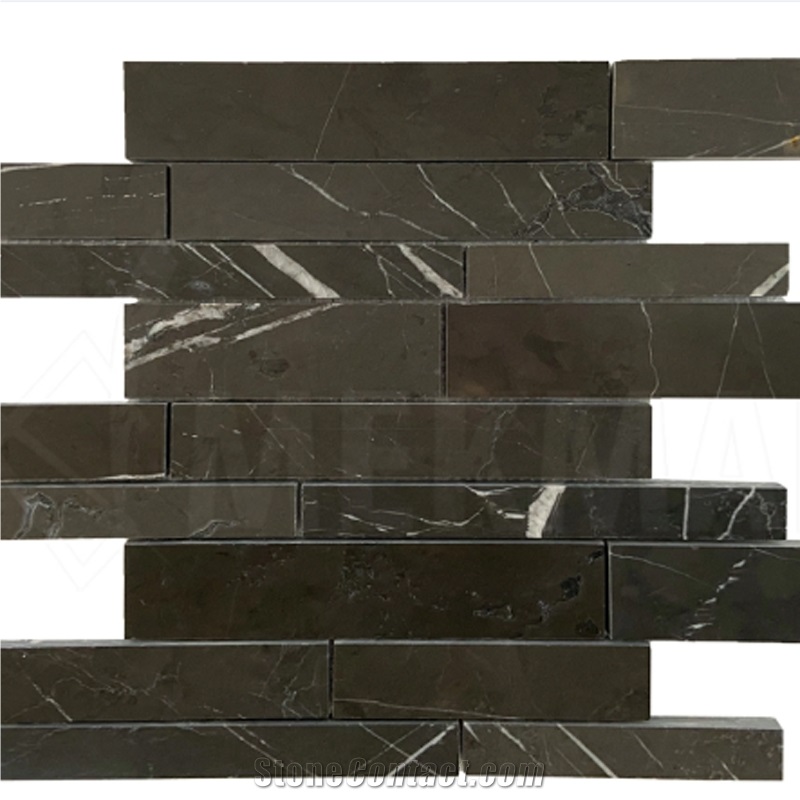 Pietra Gray Marble Linear Mosaic Mp-Pg-R  Mosaic Tiles