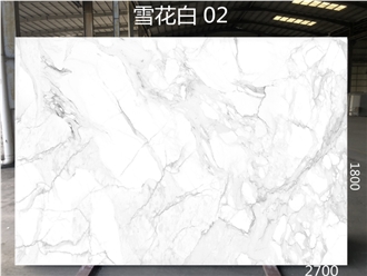 Beautiful White  Artificial Carrara Slabs For Kitchen