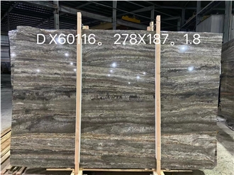 Iran Silver Grey Travertine Honed Big Slabs