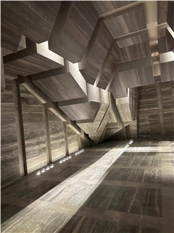 Iran Silver Grey Travertine Honed Floor Tile