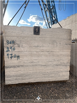 White Titanium Travertine Blocks