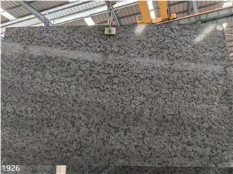 Versace Black Granite Slabs Leath Finish Stone Tile For Wall