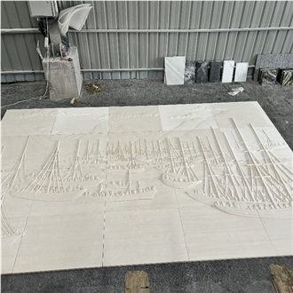 Crema Bello Limestone High Relief Wall Pattern