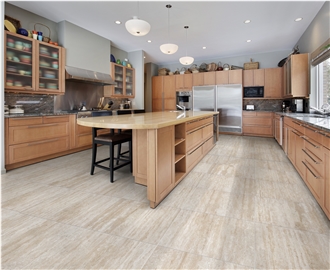 Ivory Vein Cut Honed Filled Travertine Floor Tile