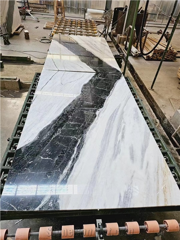 Beatiful Panda White Marble Slabs For Interior Use