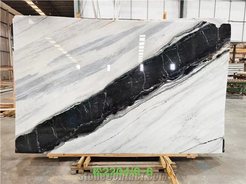 Beatiful Panda White Marble Slabs For Interior Use