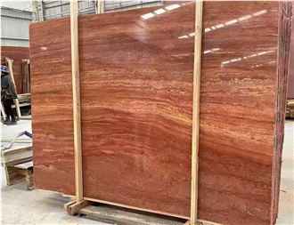 Travertino Persiano Rosso Iran Red Travertine Slabs