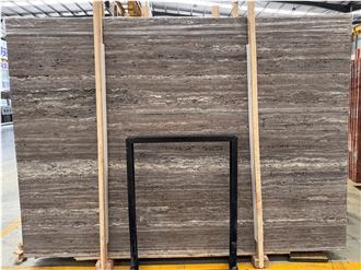 Iranian Silver Grey Travertine Slabs