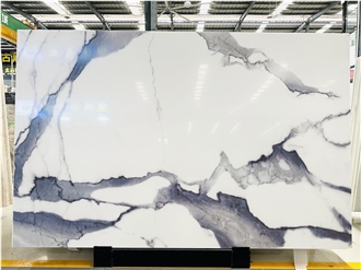 Calacatta Bluish Nano Crystallized Stone Slabs