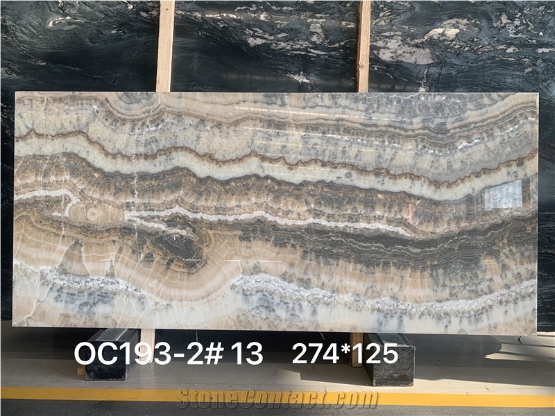 Gray Jade Bubble Onyx Slabs