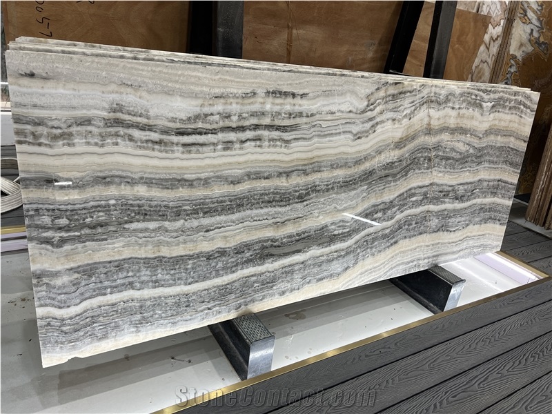Gray Jade Bubble Onyx Slabs