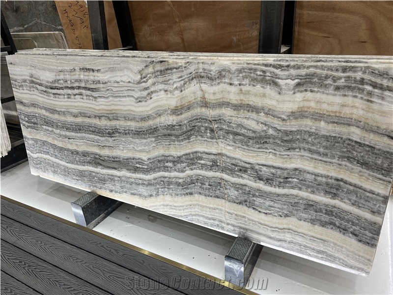 Gray Jade Bubble Onyx Slabs