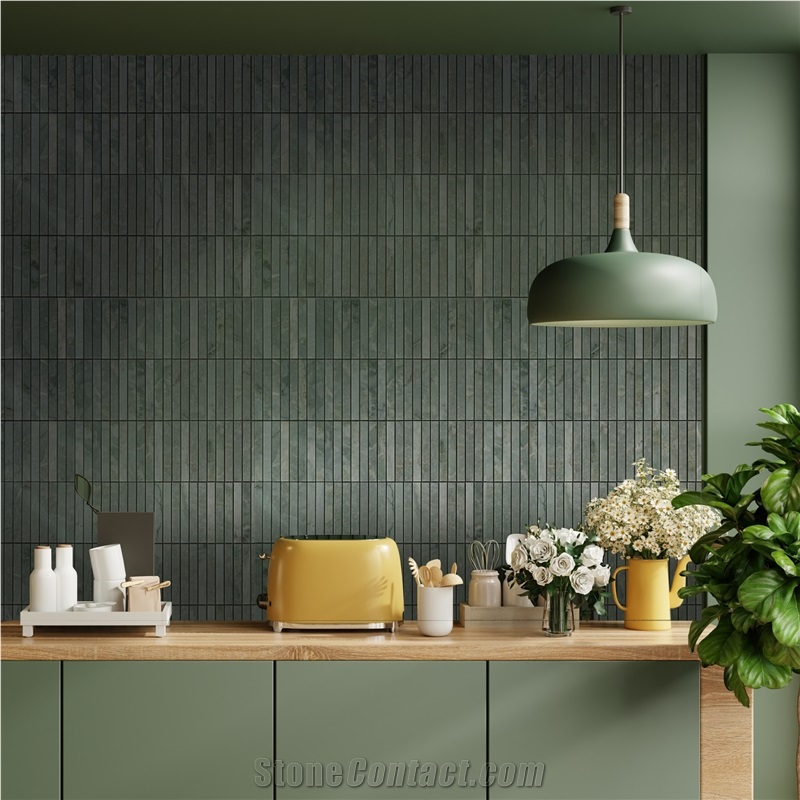 Laiyang Green Marble Desert Verde Mosaic Pattern
