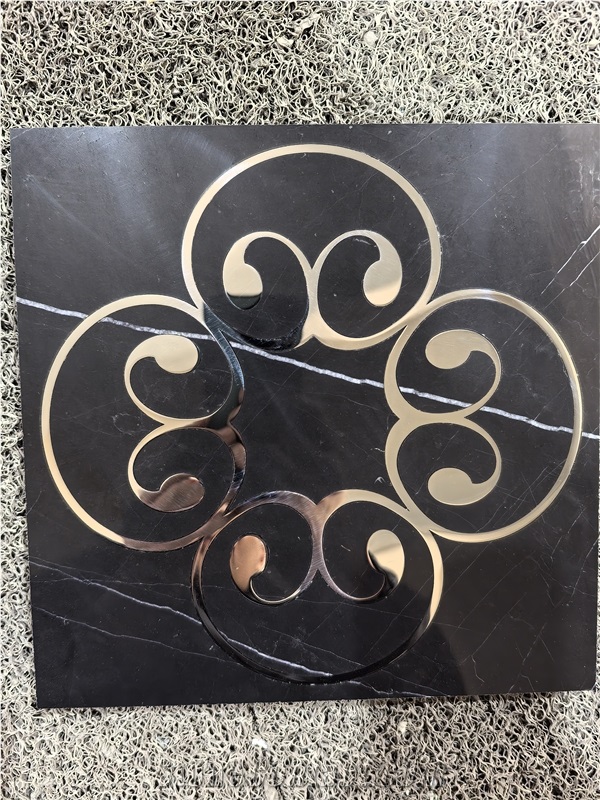 Stainless Steel Inlay Marble Medallion Waterjet Cut Pattern