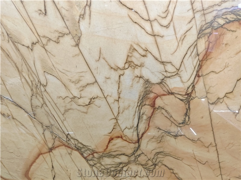 Golden Tobacco Quartzite Slabs For Accent Wall