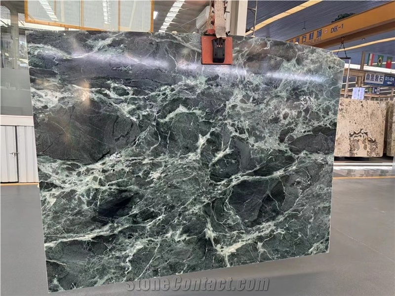 Polished  Italy Green Marble Verde Alpi Marble Slabs