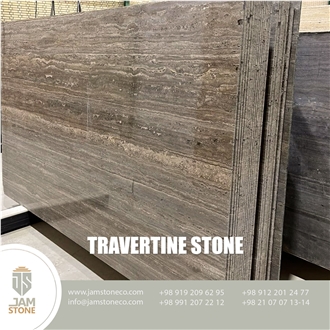 Dark Silver Travertine Slabs