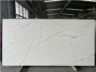 Nano Ink 3D Printed Quartz Slabs White Marble Full Body Vein
