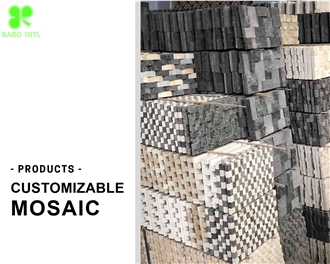 Mosaic Tiles With Natural Stone Chipped Pebbles