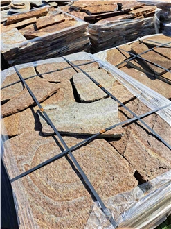 Brown Gneiss Machine Cut Flagstone Tiles