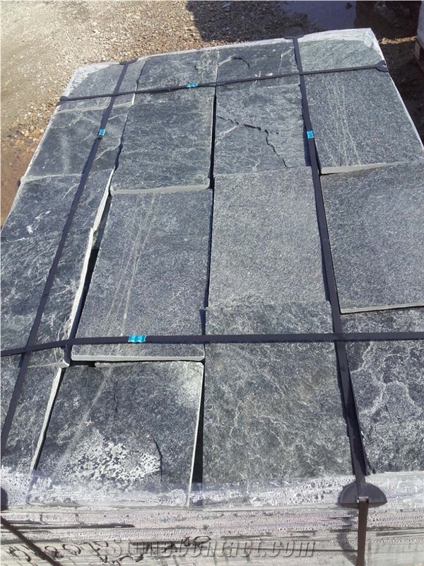 Green Gneiss Machine Cutted Tiles