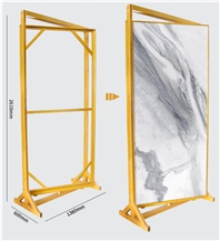 Slab Metal Rotated Display Stand Ceramic Tile Display Case