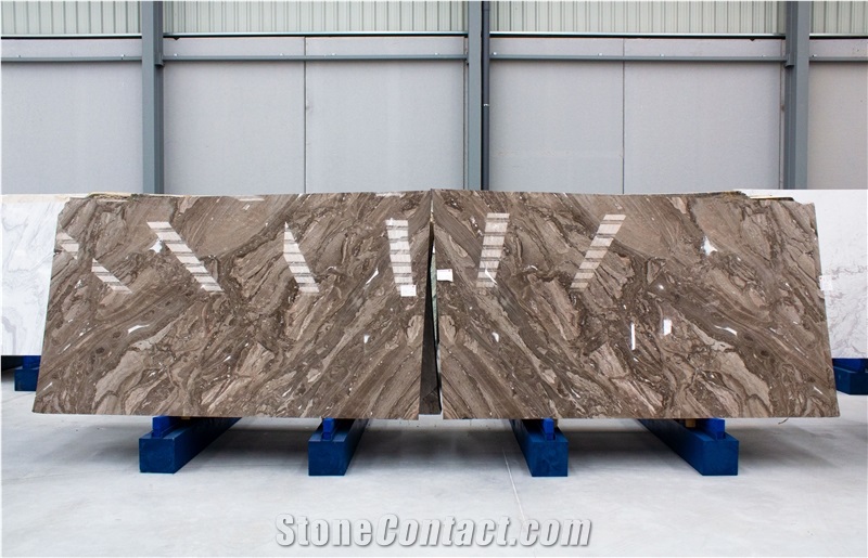 Arabescato Orobico Brown Marble Slabs