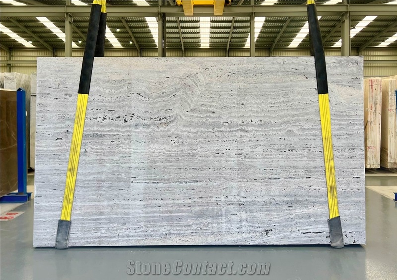 Silver Travertine Slabs 2Cm