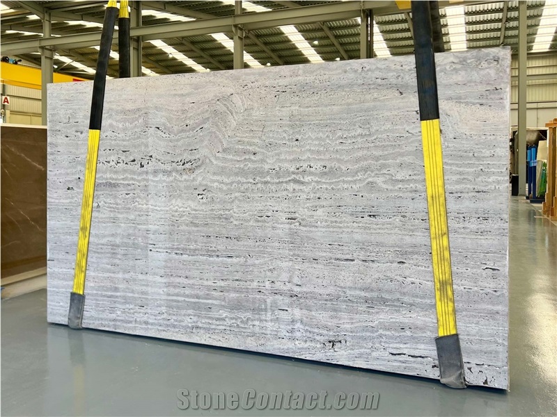 Silver Travertine Slabs 2Cm