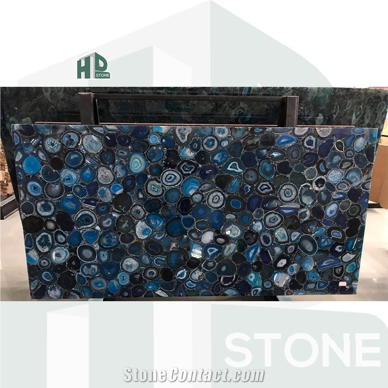 Blue Agate Stone Slab Semiprecious Stone Slabs