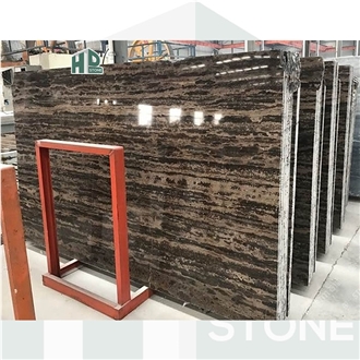 Chinese Coffee Brown Tiny Gold Coast Marble Slab Tiles