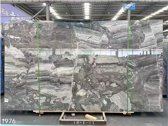 Silver Breccia Marble Slabs Fantasy Bedrock Grey Tile