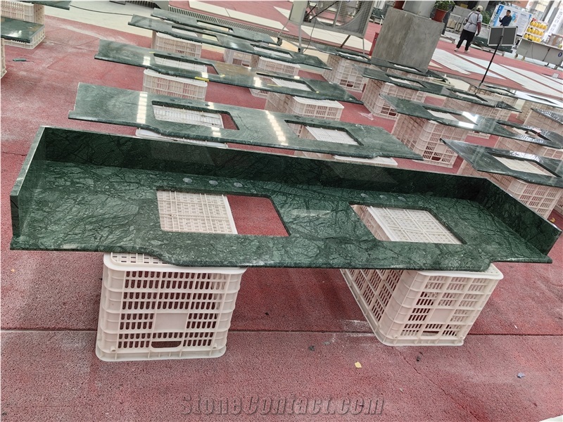 Verde Guatemala Green Marble Vanity Tops For The Venetian® Resort Las Vegas