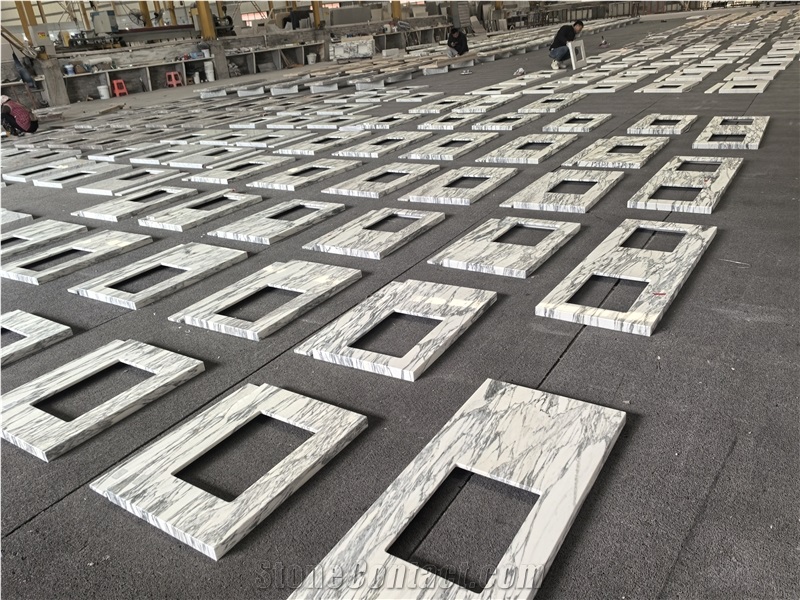Wholesale White Arabescato Marble Bathroom Vanity Tops