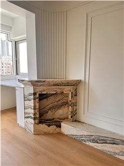Rosa Portogallo Marble Fireplace